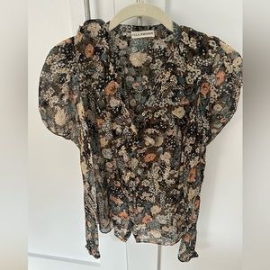 Ulla Johnson green and gold speckled blouse size 0